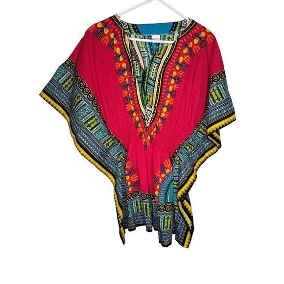 Big Mama One Size Multicolor Elastic Waist Sleeveless Tunic - Picture 1 of 4